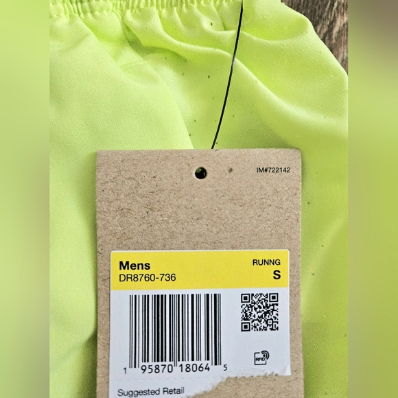 Nike Dri-Fit 5" Brief Lined Running Shorts Volt Green - Picture 7 of 10